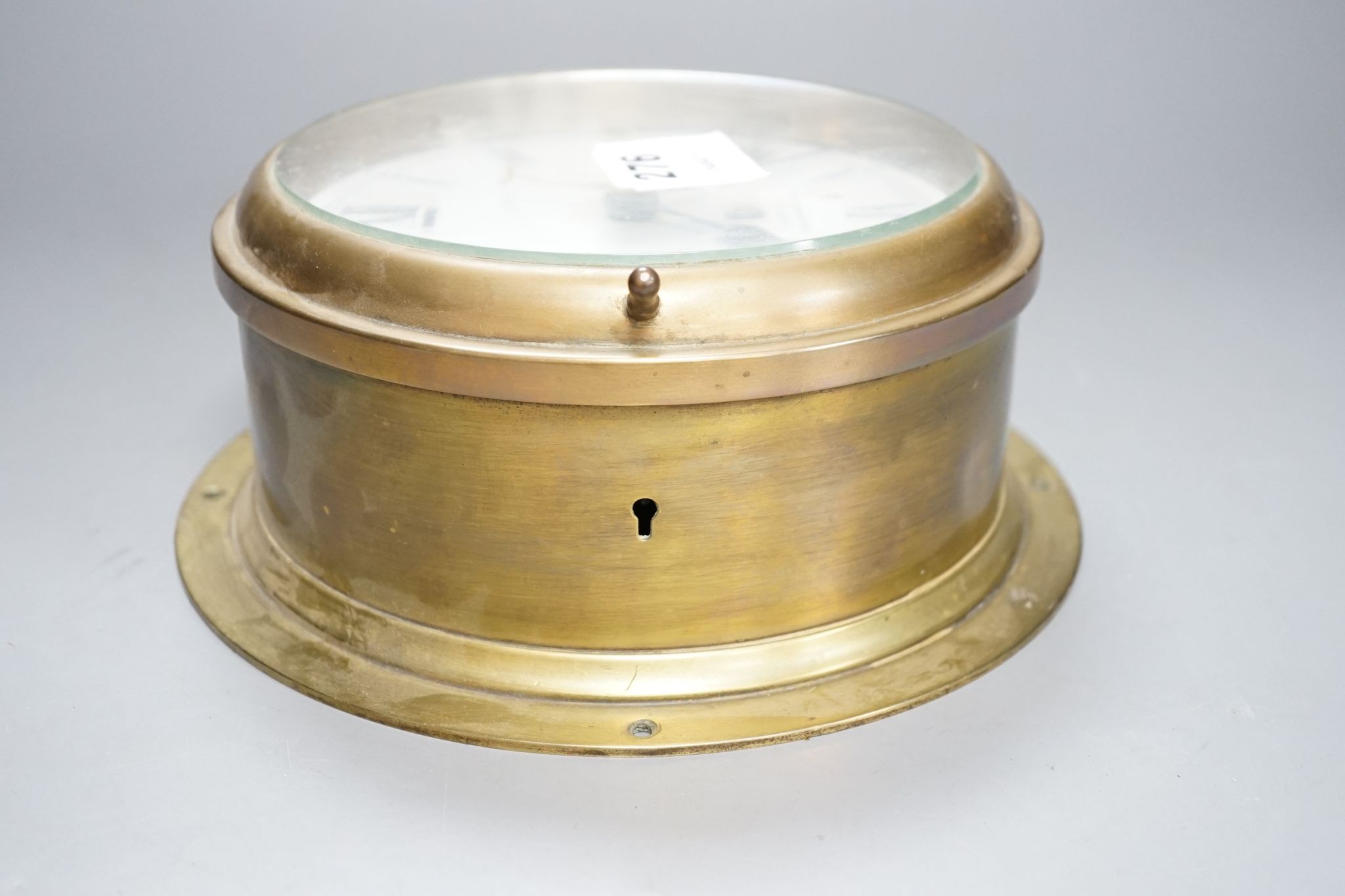 A Smith's brass bulkhead timepiece